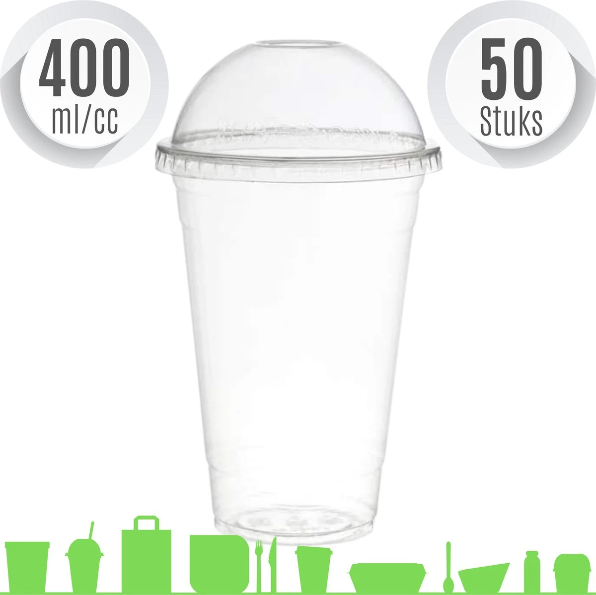 Merkloos Composteerbare Wegwerpbeker Met Dome Deksel Met Gat Voor Frisdrank En Smoothies | 400 Ml | Ø 96 Mm | PLA | 50 Stuks 1 Merkloos Composteerbare Wegwerpbeker Met Dome Deksel Met Gat Voor Frisdrank En Smoothies | 400 Ml | Ø 96 Mm | PLA | 50 Stuks
