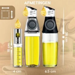 W&Z® Oliefles Met Schenktuit - Olijfolie- & Azijnstel – 500ml - Doseerfles - Navulbaar -Olijfolie Sprayer - BBQ Accesories -Merkloos Verkoopwinkel 1200x1199 25