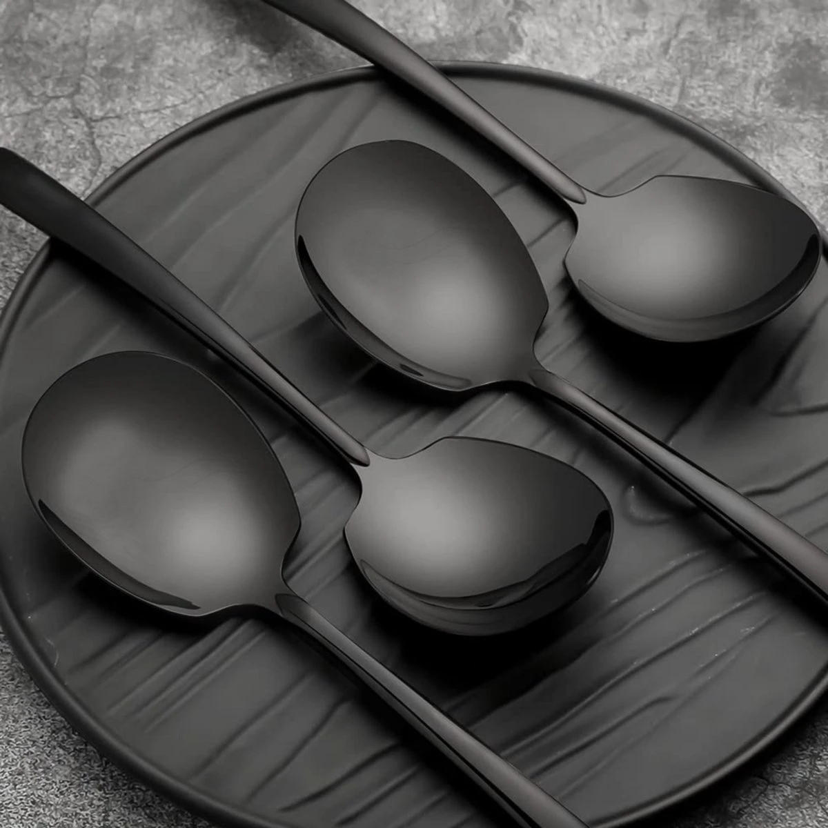 House Of Husk® Opscheplepel Set - Zwart - Serveerlepel - Groetelepel - Aardappellepel - 21cm - RVS - 4 Stuks 4 House Of Husk® Opscheplepel Set - Zwart - Serveerlepel - Groetelepel - Aardappellepel - 21cm - RVS - 4 Stuks - Afbeelding 4