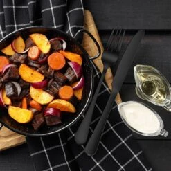 Strex Bestekset 6 Persoons - Zwart - 36-delig - Roestvrij Staal - Lepels, Messen, Vorken En Steakmessen - Hoogwaardige Kwaliteit -Merkloos Verkoopwinkel 1200x1200 10