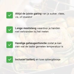 Lynnz® Digitale Suikerthermometer - Ook Voor Vlees In Bbq Of Oven - Kernthermometer - Vleesthermometer - Oven - Thermometer Koken - Bbq Accesoires - Draadloos -Merkloos Verkoopwinkel 1200x1200 1016