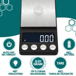 Ease Electronicz Digitale Mini Precisie Keukenweegschaal - 0,01 Tot 200 Gram - 14.2 X 7.5 Cm - Pocket Scale Op Batterij - Weegschaal Keuken -Merkloos Verkoopwinkel 1200x1200 1033