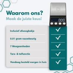 Ease Electronicz Digitale Mini Precisie Keukenweegschaal - 0,01 Tot 200 Gram - 14.2 X 7.5 Cm - Pocket Scale Op Batterij - Weegschaal Keuken -Merkloos Verkoopwinkel 1200x1200 1036