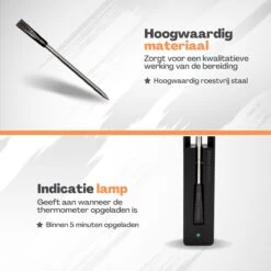 Vulpes Kitchen Vleesthermometer - BBQ - Oplaadbaar - Draadloos - Bluetooth -Merkloos Verkoopwinkel 1200x1200 1043