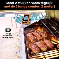 Vleesthermometer Dubbele Sonde - BBQ Thermometer Oranje Met Timer - Kernthermometer - Suikerthermometer - Kookthermometer -Merkloos Verkoopwinkel 1200x1200 1066