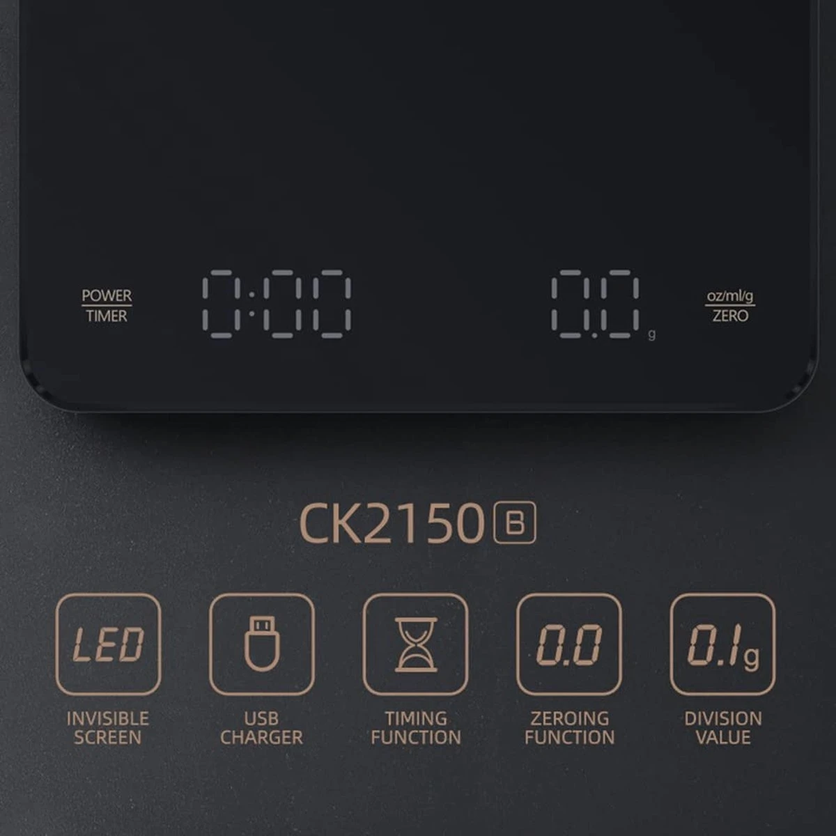 Imtex Koffie Weegschaal - Huishoudelijke Keukenweegschaal - Usb Rechargeable - Led Hidden Screen - Elektronische Weegschaal Met Hoge Temperatuurbestendige Timing - 0.1g Tot 3kg - Zwart 3 Imtex Koffie Weegschaal - Huishoudelijke Keukenweegschaal - Usb Rechargeable - Led Hidden Screen - Elektronische Weegschaal Met Hoge Temperatuurbestendige Timing - 0.1g Tot 3kg - Zwart - Afbeelding 3
