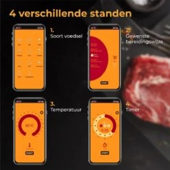Nuvance - Vleesthermometer Draadloos Met App - BBQ Thermometer Met Bluetooth - Meater - Oventhermometer - BBQ Accesoires - RVS -Merkloos Verkoopwinkel 1200x1200 1087