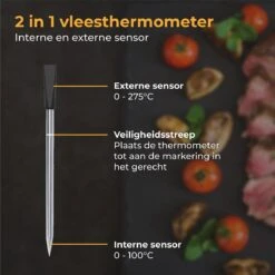 Nuvance - Vleesthermometer Draadloos Met App - BBQ Thermometer Met Bluetooth - Meater - Oventhermometer - BBQ Accesoires - RVS -Merkloos Verkoopwinkel 1200x1200 1090