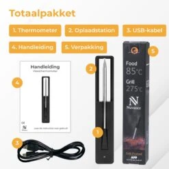 Nuvance - Vleesthermometer Draadloos Met App - BBQ Thermometer Met Bluetooth - Meater - Oventhermometer - BBQ Accesoires - RVS -Merkloos Verkoopwinkel 1200x1200 1092