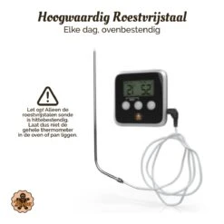 Digitale Thermometer – Oventhermometer – Suikerthermometer Digitaal – Kernthermometer – Keukenthermometer – Voedselthermometer – Thermometer Ook Geschikt Als Voor Vlees, BBQ, Oven -Merkloos Verkoopwinkel 1200x1200 1106