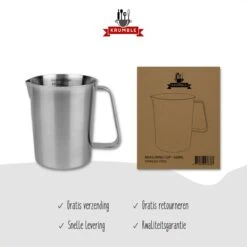 Krumble Maatbeker Met Schenktuit - Maatbekers - Meetbeker Voor Koken En Bakken - Maatkan - Kookgerei - Mengbeker - Blender Beker - RVS - 500 Ml - 9 X 9,5 X 11 Cm (lxbxh) - Zilver -Merkloos Verkoopwinkel 1200x1200 1119