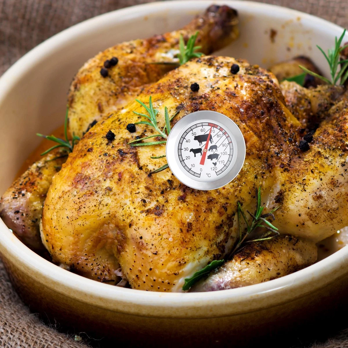 Relaxdays Vleesthermometer Analoog - Bbq Thermometer Rvs - Braadthermometer 20 Cm Barbecue 2 Relaxdays Vleesthermometer Analoog - Bbq Thermometer Rvs - Braadthermometer 20 Cm Barbecue - Afbeelding 2