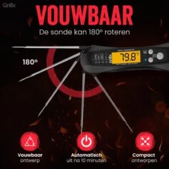 GrillX Vleesthermometer - BBQ Thermometer Digitaal - Keukenthermometer Draadloos - Kernthermometer - Voedselthermometer -Merkloos Verkoopwinkel 1200x1200 1147
