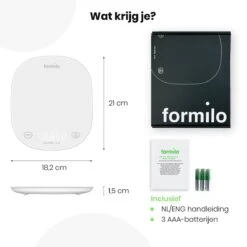 Formilo Digitale Precisie Keukenweegschaal Met App - Weegschaal Keuken Met Tarra Functie - 1gr Tot 5kg - Inclusief Batterijen - Wit -Merkloos Verkoopwinkel 1200x1200 1199