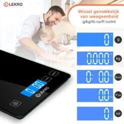 Lekro Digitale Precisie Keukenweegschaal – Weegschaal Keuken - 1gr-15kg – Tarra Functie - Zwart 13 Lekro Digitale Precisie Keukenweegschaal – Weegschaal Keuken - 1gr-15kg – Tarra Functie - Zwart -Merkloos Verkoopwinkel 1200x1200 1236