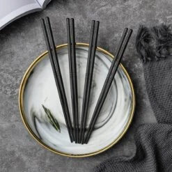 Alheco 6 Paar Koreaanse Chopsticks - Eetstokjes - Metaal / RVS - Zwart 7 Alheco 6 Paar Koreaanse Chopsticks - Eetstokjes - Metaal / RVS - Zwart -Merkloos Verkoopwinkel 1200x1200 124