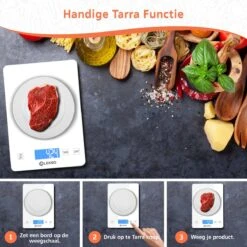 Lekro Digitale Precisie Keukenweegschaal – Weegschaal Keuken - 1gr Tot 15kg – Tarra Functie - Wit 16 Lekro Digitale Precisie Keukenweegschaal – Weegschaal Keuken - 1gr Tot 15kg – Tarra Functie - Wit -Merkloos Verkoopwinkel 1200x1200 1295