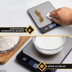 Caxina Multifunctionele Precisie Keukenweegschaal - Met Terra Functie - RVS Weegschaal Keuken - Incl Batterijen - Zwart -Merkloos Verkoopwinkel 1200x1200 1322