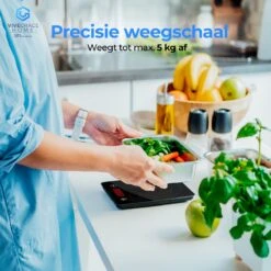 ViveGrace HOME® Digitale Precisie Keukenweegschaal - Met Tarra Functie - Gehard Glas - Incl Batterijen - Zwart -Merkloos Verkoopwinkel 1200x1200 1325