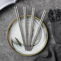 Alheco 6 Paar Koreaanse Chopsticks - Eetstokjes - Metaal / RVS - Zilver -Merkloos Verkoopwinkel 1200x1200 133