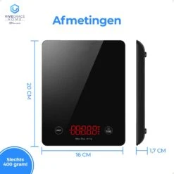 ViveGrace HOME® Digitale Precisie Keukenweegschaal - Met Tarra Functie - Gehard Glas - Incl Batterijen - Zwart -Merkloos Verkoopwinkel 1200x1200 1330