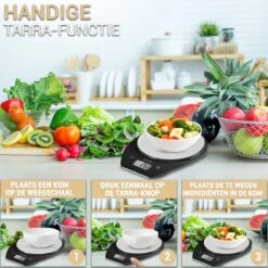 Kicinn Keukenweegschaal - Precisie Weegschaal - Digitale Keuken Weegschaal - 1gr Tot 5kg - Tarra Functie - Inclusief Batterijen - RVS/Zwart -Merkloos Verkoopwinkel 1200x1200 1346