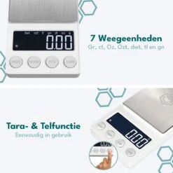 Ease Electronicz Digitale Mini Precisie Keukenweegschaal Wit - 0,01 Tot 200 Gram - 14.2 X 7.5 Cm - Pocket Scale Op Batterij - Weegschaal Keuken -Merkloos Verkoopwinkel 1200x1200 1377