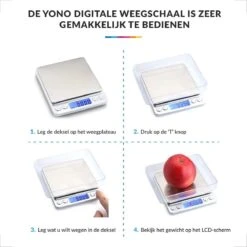 Keukenweegschaal Digitaal Met Kom - Precisie Weegschaal RVS - 500g X 0.01g -Merkloos Verkoopwinkel 1200x1200 1388