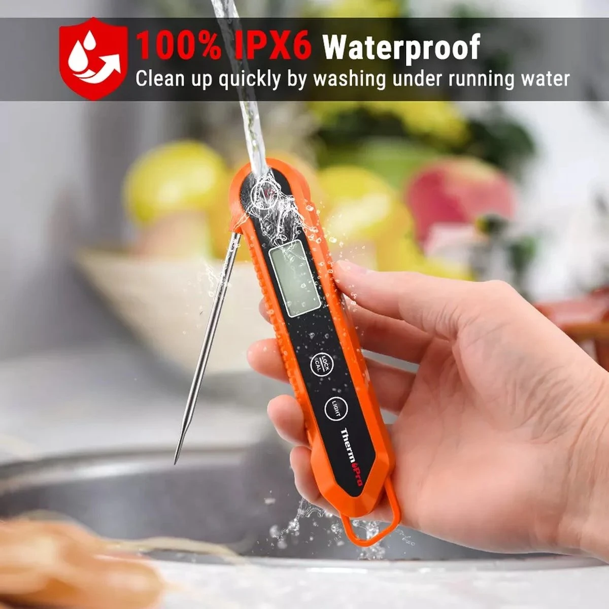 Thermo Pro Digitale Vleesthermometer TP-03H Voor Keuken En BBQ – Inklapbaar – Waterdicht - Kernthermometer – Suikerthermometer – Kookthermometer – Voedselthermometer 3 Thermo Pro Digitale Vleesthermometer TP-03H Voor Keuken En BBQ – Inklapbaar – Waterdicht - Kernthermometer – Suikerthermometer – Kookthermometer – Voedselthermometer - Afbeelding 3