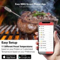 AidMax Vleesthermometer Met Optie Tot 6 Sondes – Bluetooth Met App – Digitale Kernthermomter – Thermometer Geschikt Voor BBQ, Oven & Grill – Incl. Batterijen - Geleverd Met 2 Sondes -Merkloos Verkoopwinkel 1200x1200 1505