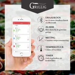 Grillig - Smart Vleesthermometer - Draadloze BBQ Thermometer - Geschikt Voor BBQ - Oven - Grill - Fornuis - Inclusief Batterij En App -Merkloos Verkoopwinkel 1200x1200 1530