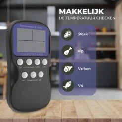 Seidon® Digitale Vleesthermometer Set – BBQ- En Oventhermometer – 0°C Tot 300°C – Kernthermometer Met 1 Sonde – Suikerthermometer - Kookthermometer -Merkloos Verkoopwinkel 1200x1200 1593