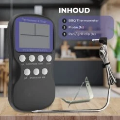 Seidon® Digitale Vleesthermometer Set – BBQ- En Oventhermometer – 0°C Tot 300°C – Kernthermometer Met 1 Sonde – Suikerthermometer - Kookthermometer -Merkloos Verkoopwinkel 1200x1200 1595