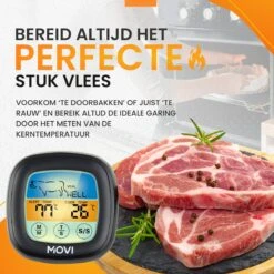 Movi® Mini+ Vleesthermometer - Bbq Thermometer – Kamado - Oventhermometer - Vleesthermometer Draadloos – Keukenthermometer - Suikerthermometer - Vloeistofthermometer – Barbecue Accessoires - Inclusief E-Book - Kookwekker - -Merkloos Verkoopwinkel 1200x1200 1609
