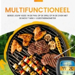 Movi® Mini+ Vleesthermometer - Bbq Thermometer – Kamado - Oventhermometer - Vleesthermometer Draadloos – Keukenthermometer - Suikerthermometer - Vloeistofthermometer – Barbecue Accessoires - Inclusief E-Book - Kookwekker - -Merkloos Verkoopwinkel 1200x1200 1611