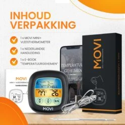 Movi® Mini+ Vleesthermometer - Bbq Thermometer – Kamado - Oventhermometer - Vleesthermometer Draadloos – Keukenthermometer - Suikerthermometer - Vloeistofthermometer – Barbecue Accessoires - Inclusief E-Book - Kookwekker - -Merkloos Verkoopwinkel 1200x1200 1615