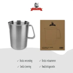 Krumble Maatbeker Met Schenktuit - Maatbekers - Meetbeker Voor Koken En Bakken - Maatkan - Kookgerei - Mengbeker - Blender Beker - RVS - 2 Liter - 14,5 X 17 X 14,5 Cm (lxbxh) - Zilver -Merkloos Verkoopwinkel 1200x1200 1664