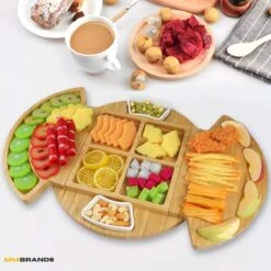 MM Brands Borrelplank - Tapasplank Met Kaasmesjes - Serveerplank - Bamboe - 32,7 X 32,7 Cm -Merkloos Verkoopwinkel 1200x1200 1691