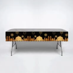 Festivz Zwarte Ramadan Tafelkleed Versiering Set - Verjaardag Ramadan Eid Feest Decoratie - 220 X 130 Cm