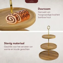 Nimma® Etagere - 3 Laags Serveertoren - Cake Stand - Taartstandaard - Fruitschaal - Bamboe Hout -Merkloos Verkoopwinkel 1200x1200 1719