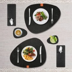 KitchenLove Placemats Set Van 6 - Vilt Stof - 31 X 38 Cm - Anti Slip Placemat - Hittebestendig - Rond - Zwart -Merkloos Verkoopwinkel 1200x1200 1723