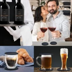 Easavida – Onderzetters Voor Glazen – 8 Stuks – Siliconen – Onderlegger – Inclusief Houder – Inclusief E-book – Zwart – Rond Design -Merkloos Verkoopwinkel 1200x1200 1733