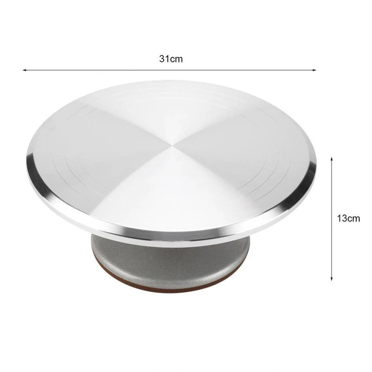 Krumble Taartplateau Draaibaar RVS / Diameter Van Ø31cm / Ideaal Voor Het Snijden En Maken Van Taarten - Geborsteld Chroom 4 Krumble Taartplateau Draaibaar RVS / Diameter Van Ø31cm / Ideaal Voor Het Snijden En Maken Van Taarten - Geborsteld Chroom - Afbeelding 4