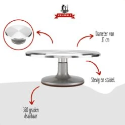 Krumble Taartplateau Draaibaar RVS / Diameter Van Ø31cm / Ideaal Voor Het Snijden En Maken Van Taarten - Geborsteld Chroom 12 Krumble Taartplateau Draaibaar RVS / Diameter Van Ø31cm / Ideaal Voor Het Snijden En Maken Van Taarten - Geborsteld Chroom -Merkloos Verkoopwinkel 1200x1200 1752