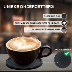 Easavida – Onderzetters Voor Glazen – 10 Stuks – Siliconen – Onderlegger – Inclusief Houder – Inclusief E-book – Zwart – Rond Design -Merkloos Verkoopwinkel 1200x1200 1806