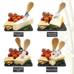 AWEMOZ Borrelplank Hout - Tapasplank Uitschuifbaar- Serveerplank Hout - Kaasplank Met Kaasmesjes - Bamboe Hout - Keramische Plaat -Merkloos Verkoopwinkel 1200x1200 1819