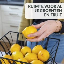 Chefarone Etagère - Fruit Etagère 2 Laags - Fruitmand Metaal - Fruitschaal - Groentemand - Opberger - Zwart -Merkloos Verkoopwinkel 1200x1200 1862