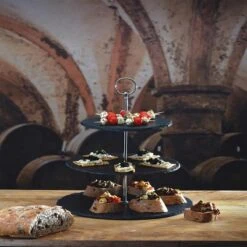 Absolu Chic Leisteen Etagère -Etagere 3 Lagen Leisteen