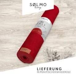 Sølmo I Design Tafelloper Rood Vilt I 150x40cm Tafelloper I Scandinavische Vilt Tafelloper Wasbaar Met Leren Label - Tafelloper Winter (Wijnrood) -Merkloos Verkoopwinkel 1200x1200 1879