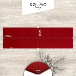 Sølmo I Design Tafelloper Rood Vilt I 150x40cm Tafelloper I Scandinavische Vilt Tafelloper Wasbaar Met Leren Label - Tafelloper Winter (Wijnrood) -Merkloos Verkoopwinkel 1200x1200 1881